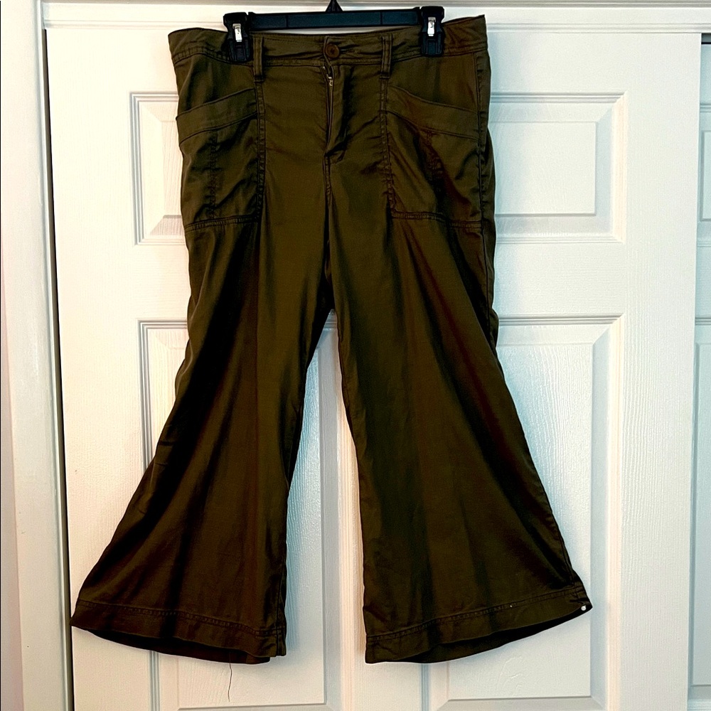 Olive Green Wide-Leg Pants
